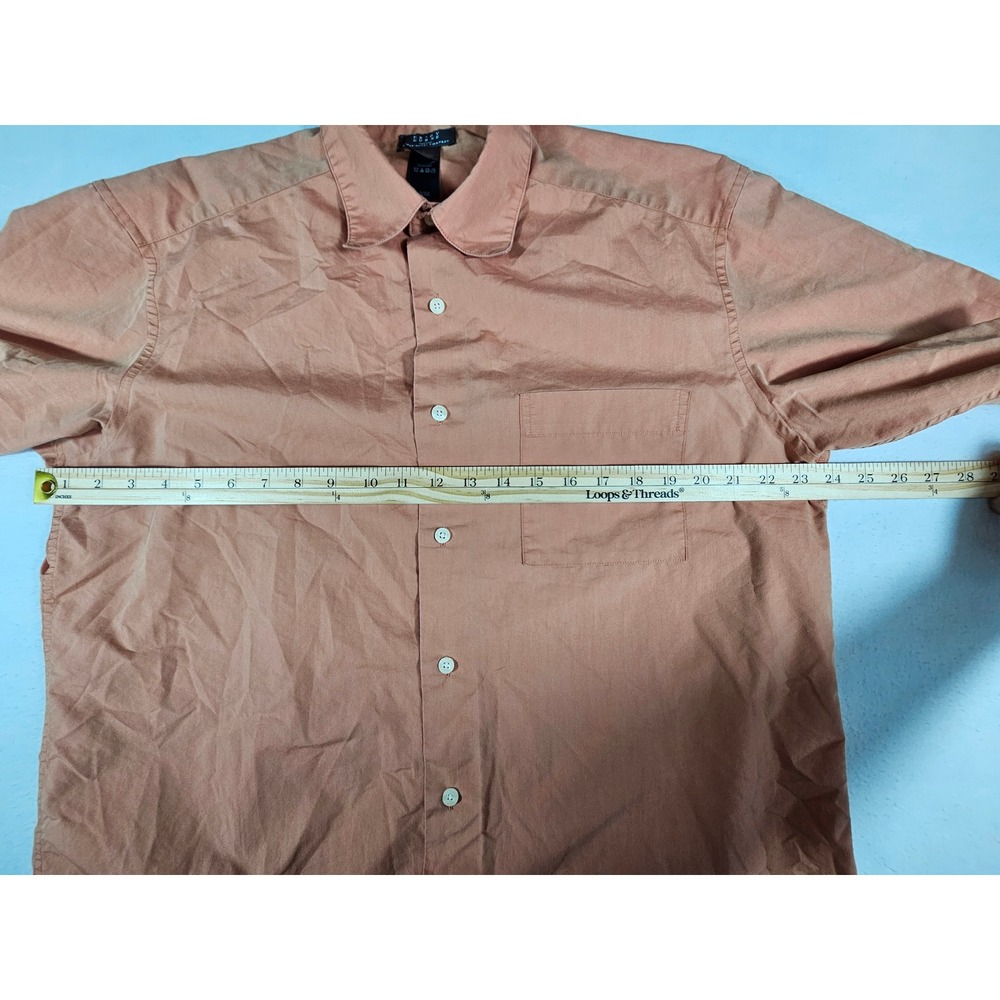 Crazy Horse Mens Short‎ Sleeve Button Up Shirt Burnt Orange Rust Size L Pocket - Picture 3 of 8